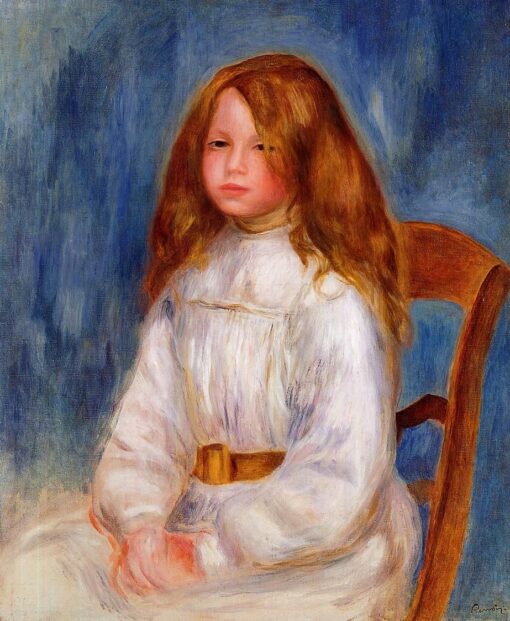 Menina sentada sobre um fundo azul – Pierre-Auguste Renoir Pierre-Auguste Renoir Master Apollon 2