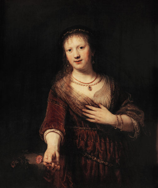 Saskia com a flor vermelha – Rembrandt van Rijn Rembrandt van Rijn Master Apollon