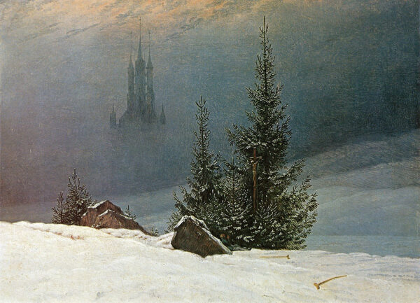 Paisagem de inverno com a igreja – Caspar David Friedrich Caspar David Friedrich Master Apollon