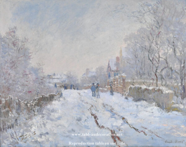 Rua sob a Neve, Argenteuil – Pintura Neve de Monet Claude Monet Master Apollon