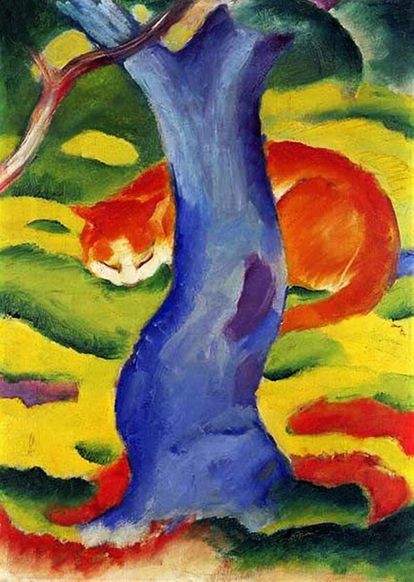 Chat atrás de uma árvore – Franz Marc Franz Marc Master Apollon