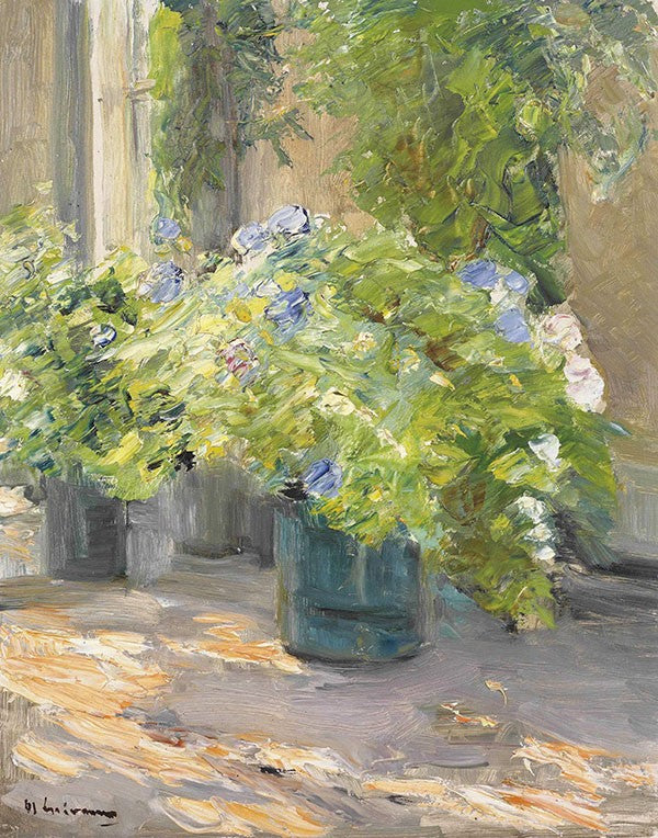 Vasos de flores na frente da casa – Max Liebermann Max Liebermann Master Apollon