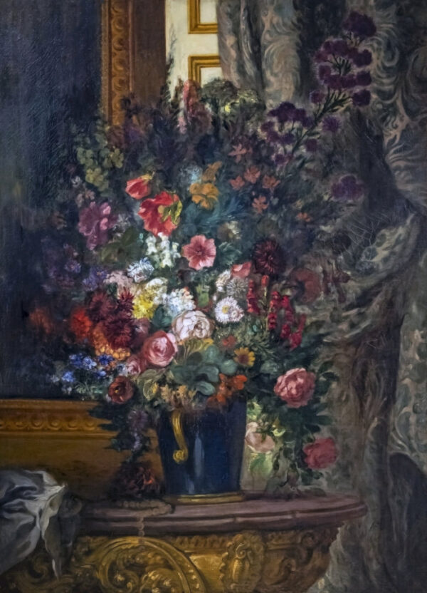 Vaso com flores sobre uma consola – Eugène Delacroix Eugène Delacroix Master Apollon