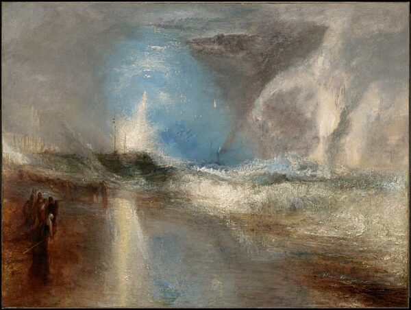 Des foguetes e fogos azuis para avisar os barcos a vapor dos bancos de areia – William Turner William Turner Master Apollon