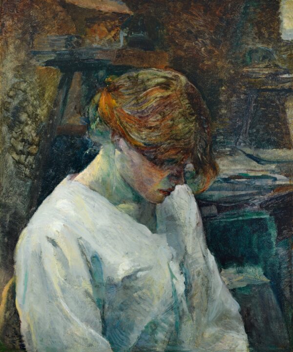 A Rousse em um Jaleco Branco – Toulouse Lautrec Henri de Toulouse-Lautrec Master Apollon