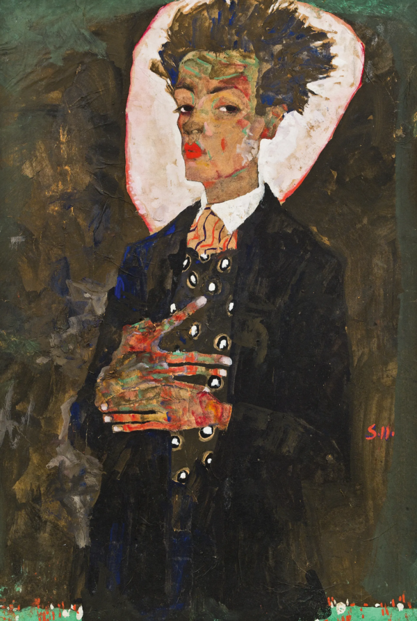 Autorretrato com colete, em pé (1911) – Egon Schiele Egon Schiele Master Apollon