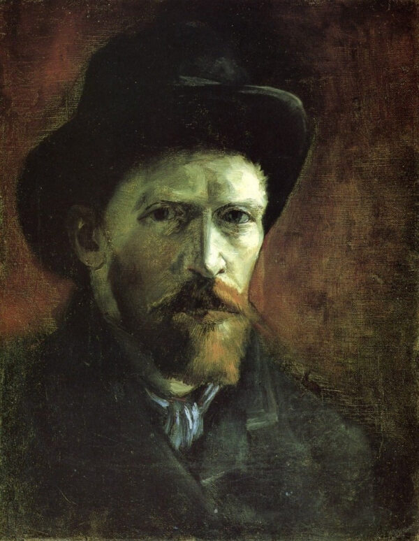 Autorretrato com um chapéu de feltro escuro – Van Gogh Autoportraits de Vincent van Gogh Master Apollon