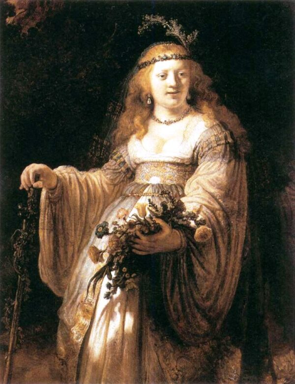 Saskia van Uylenburgh em traje de Arcádia – Rembrandt van Rijn Rembrandt van Rijn Master Apollon