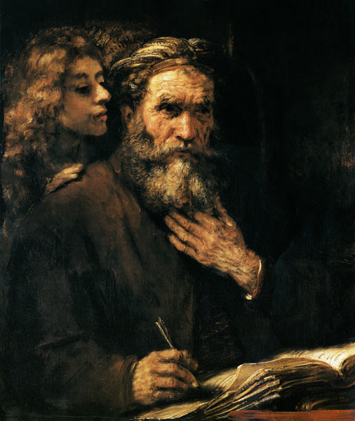 O evangelista São Mateus e os anjos – Rembrandt van Rijn Rembrandt van Rijn Master Apollon