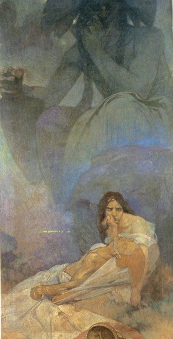 Tragédia projetada para uma decoração do teatro alemão em Nova York – Mucha Alphonse Mucha Master Apollon