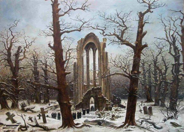 Cemitério de mosteiro na neve – Caspar David Friedrich Caspar David Friedrich Master Apollon