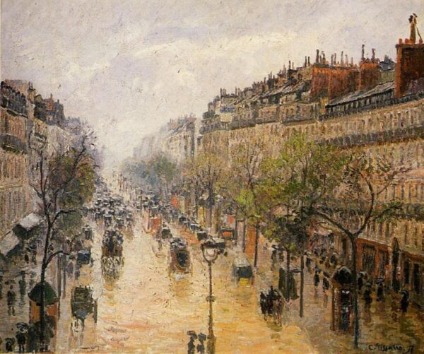 Boulevard Montmartre, chuva de primavera – Camille Pissarro Camille Pissarro Master Apollon