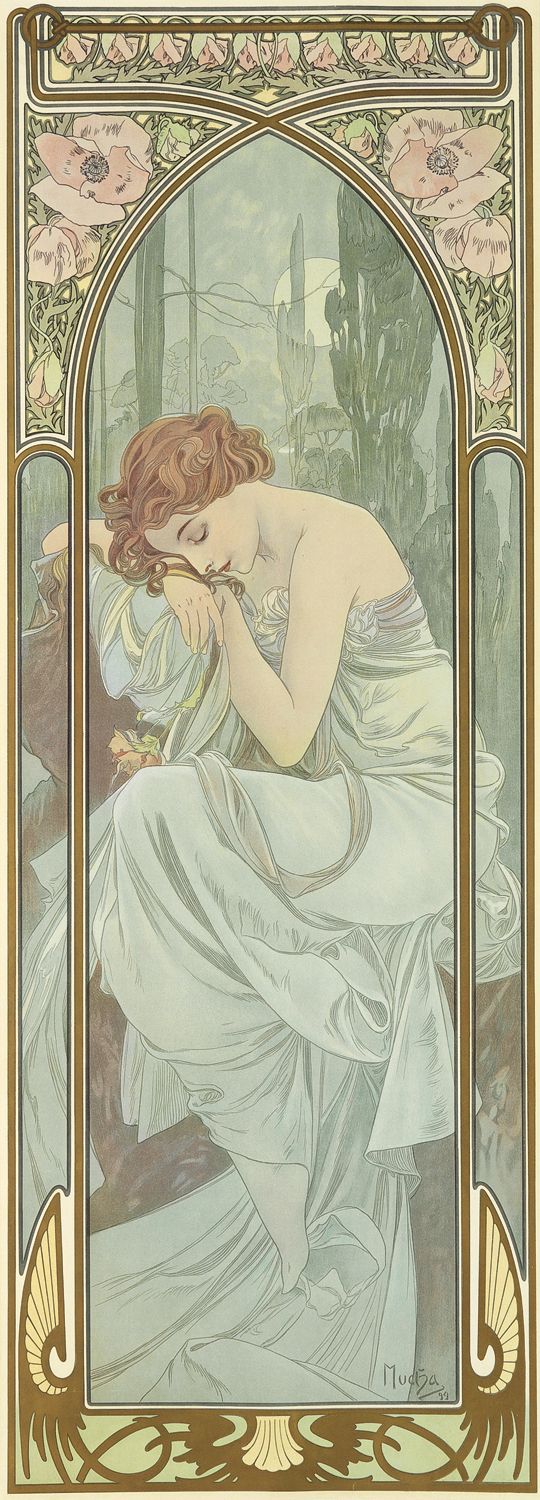 O momento do dia: O descanso da noite – Mucha Alphonse Mucha Master Apollon