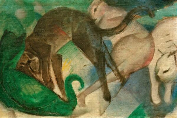 Chats jouant (peinture de chats) – Franz Marc: Gatos Brincando (pintura de gatos) – Franz Marc Franz Marc Master Apollon