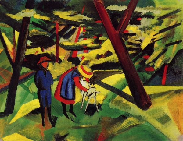 Crianças com a cabra na floresta – August Macke August Macke Master Apollon