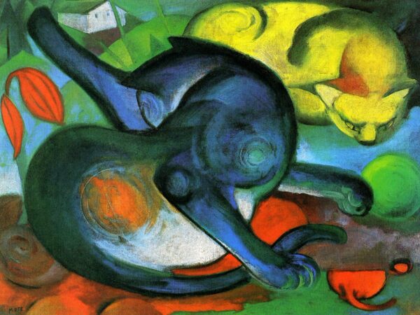 Dois gatos, azul e amarelo – Franz Marc Franz Marc Master Apollon