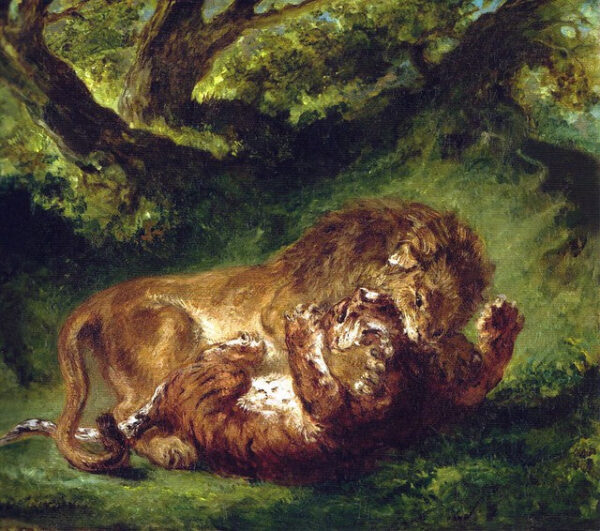 Luta entre o leão e o tigre – Eugène Delacroix Eugène Delacroix Master Apollon