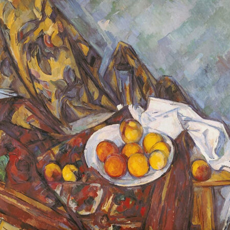 Natureza morta com a cortina florida e o prato de frutas – Paul Cézanne Paul Cézanne Master Apollon