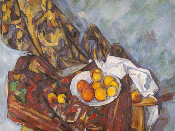 Natureza morta com a cortina florida e o prato de frutas – Paul Cézanne Paul Cézanne Master Apollon