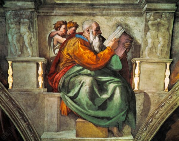 Profeta Zacarias, detalhe da Capela Sistina – Michelangelo Michelangelo Master Apollon