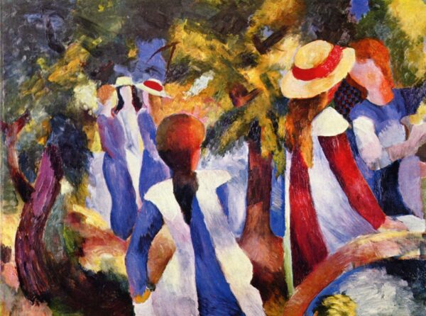 Menina sob as árvores – August Macke August Macke Master Apollon