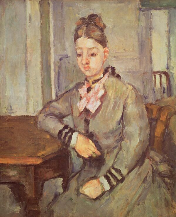 Madame Cézanne apoiada em uma mesa – Paul Cézanne Paul Cézanne Master Apollon