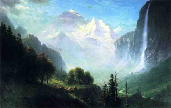 Chutes de Staubbach, perto de Lauterbrunnen, Suíça – Albert Bierstadt Albert Bierstadt Master Apollon