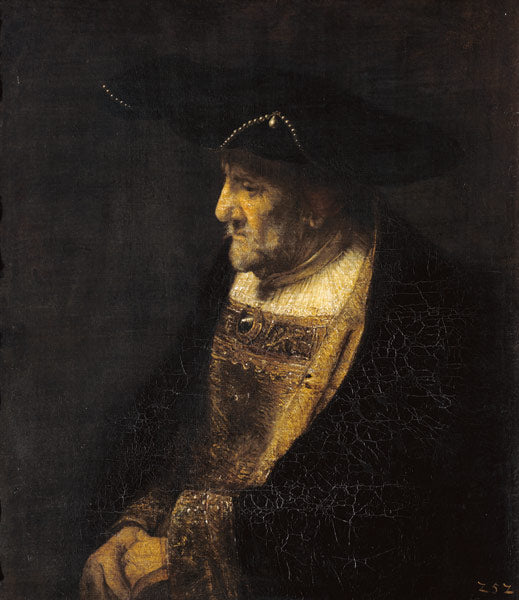 Retrato de um homem com pérolas no chapéu – Rembrandt van Rijn Rembrandt van Rijn Master Apollon