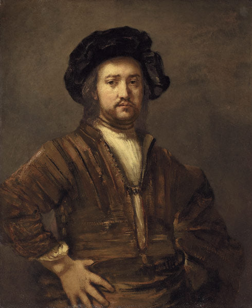 Retrato de um homem com os braços repousando ao lado – Rembrandt van Rijn Rembrandt van Rijn Master Apollon