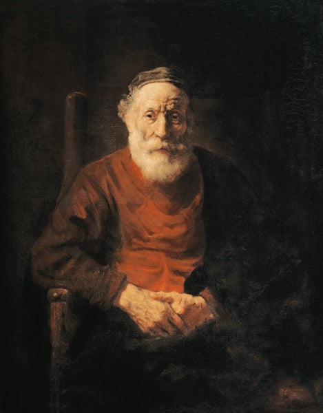 Retrato de um homem idoso em traje vermelho – Rembrandt van Rijn Rembrandt van Rijn Master Apollon