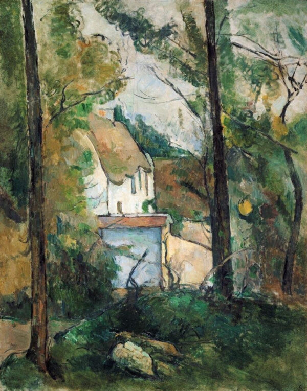 Vista através das árvores sobre uma casa (Auvers) – Paul Cézanne Paul Cézanne Master Apollon