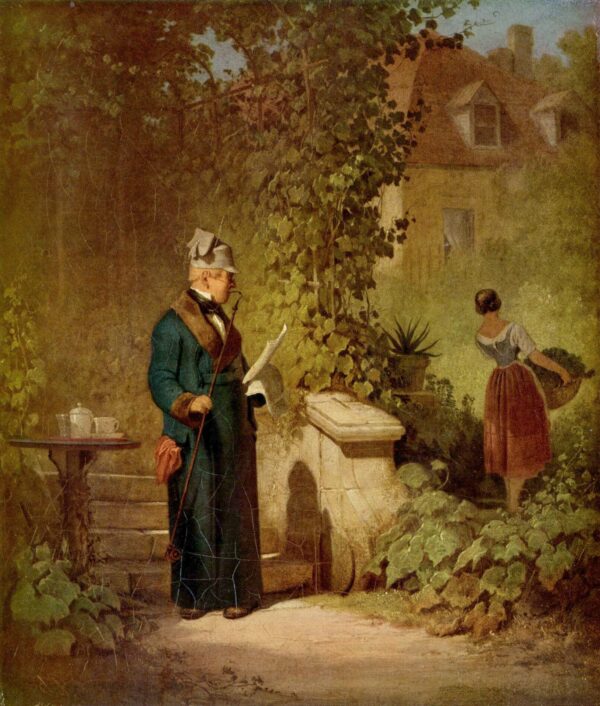 Leitor de jornais no jardim – Carl Spitzweg Carl Spitzweg Master Apollon