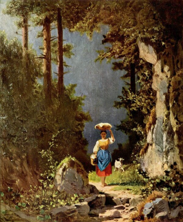 Menina com uma cabra – Carl Spitzweg Carl Spitzweg Master Apollon