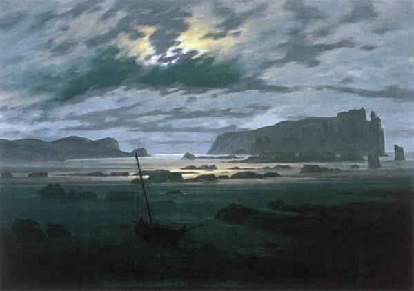 A mar do Norte ao luar – Caspar David Friedrich Caspar David Friedrich Master Apollon