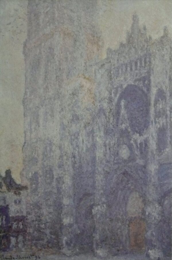 A Catedral de Rouen. O portal e a torre Saint-Romain, efeito da manhã; harmonia branca (W1346) – Claude Monet Cathédrales de Rouen de Claude Monet Master Apollon