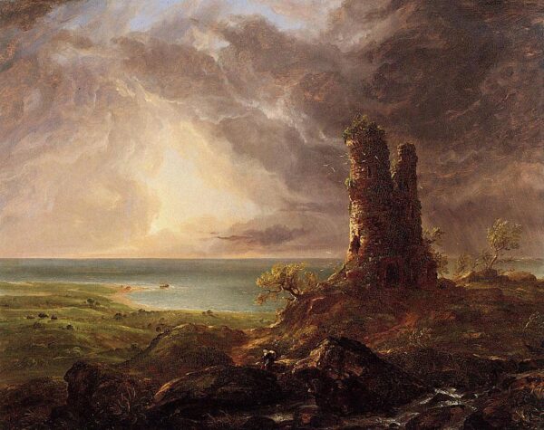 Paisagem romântica com torre em ruínas – Thomas Cole Thomas Cole Master Apollon