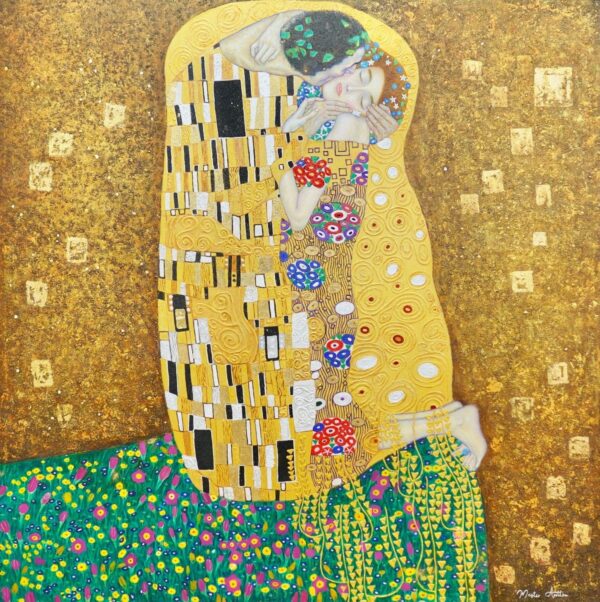 O beijo (Gustav Klimt) – Reprodução em estoque – 200 x 200 cm A Galeria de Arte Master Apollon Master Apollon