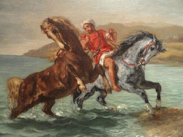 Dois cavalos emergem do mar – Eugène Delacroix Eugène Delacroix Master Apollon