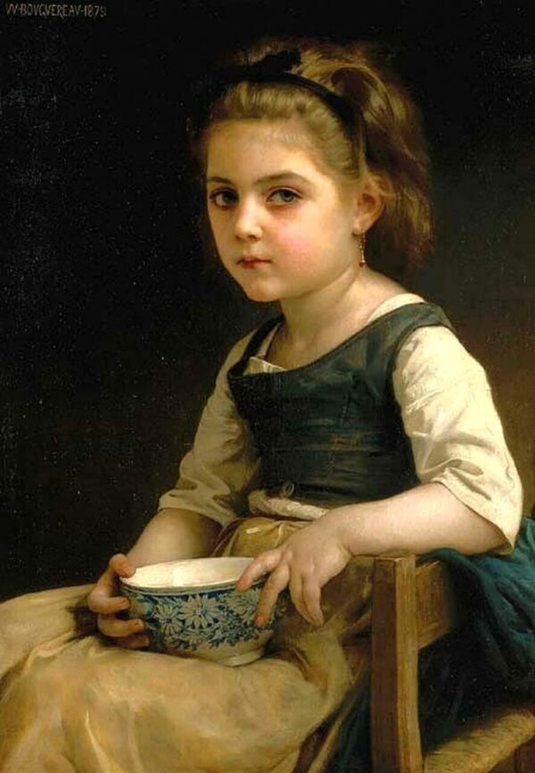 Menina pequena com uma tigela azul – William Bouguereau William Bouguereau Master Apollon