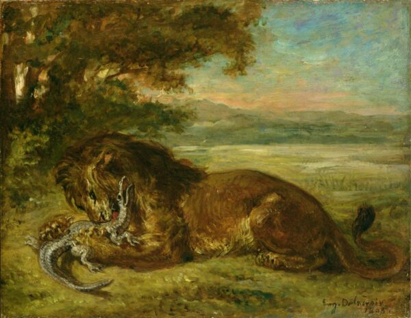 O leão e o jacaré – Eugène Delacroix Eugène Delacroix Master Apollon