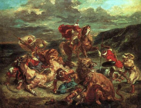 Caça de leão – Eugène Delacroix Eugène Delacroix Master Apollon