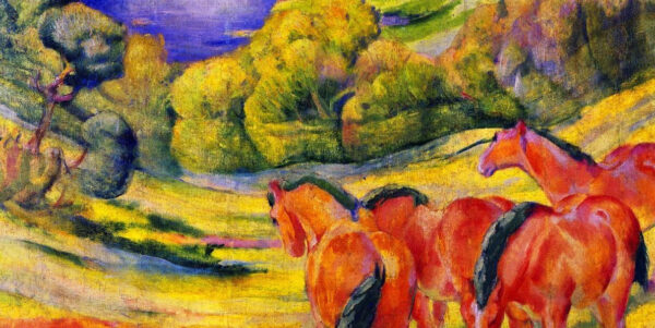 Grande Paisagem I (Paisagem com Cavalos Vermelhos) – Franz Marc Franz Marc Master Apollon