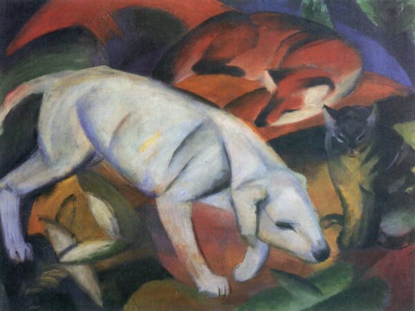 Três animais (cachorro, raposa e gato) – Franz Marc Franz Marc Master Apollon