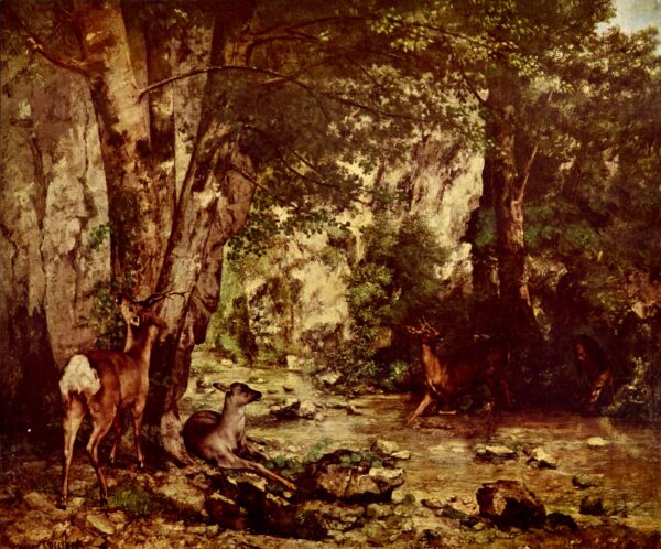 Remessa de cervos no ribeirão da fonte de prazer – Gustave Courbet Gustave Courbet Master Apollon