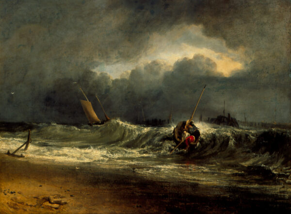 Pescadores em uma costa calma durante uma tempestade – William Turner William Turner Master Apollon