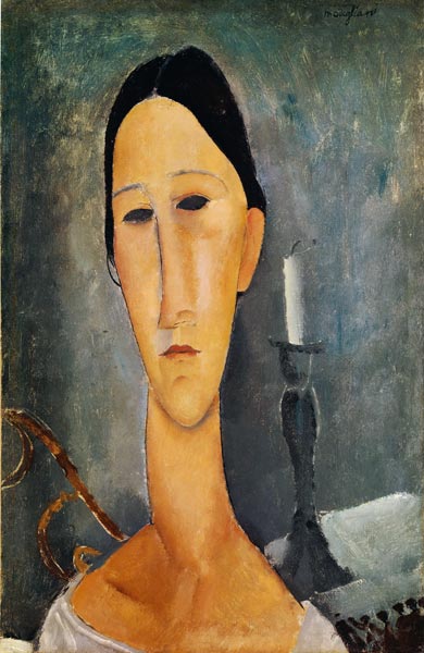 Hanka Zborowska ao fundo de um candelabro – Amedeo Modigliani Amedeo Modigliani Master Apollon