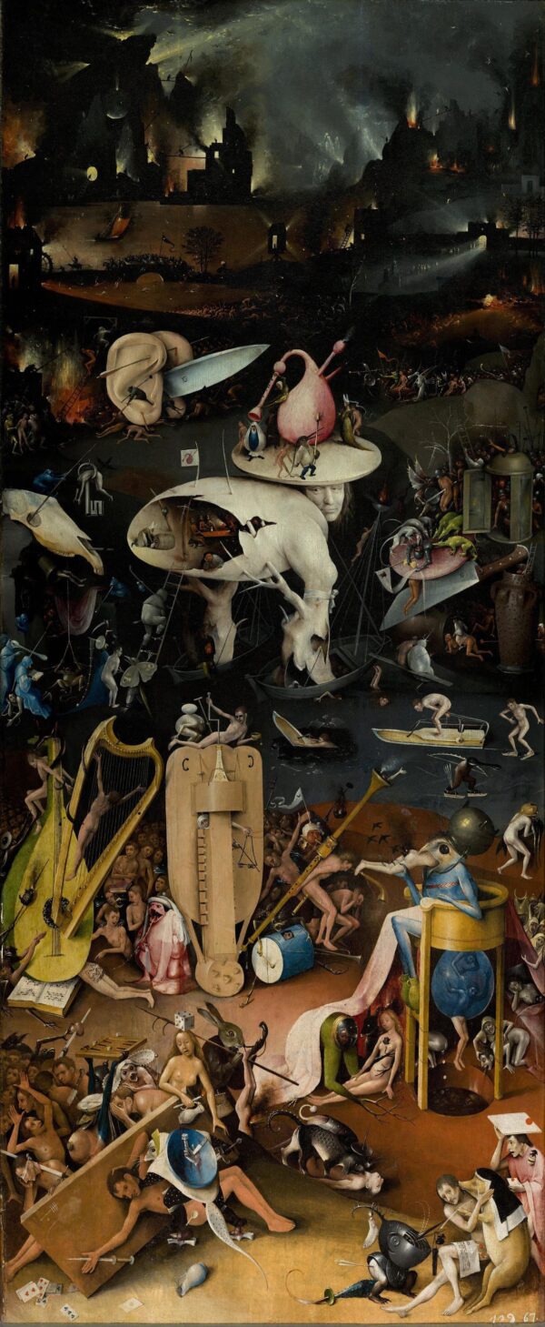 O Jardim das Delícias Terrenas, a ala direita interior (o inferno) – Jérôme Bosch Hieronymus Bosch Master Apollon