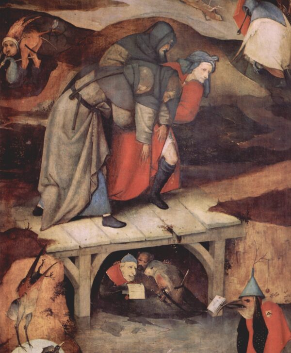 Detalhe do tríptico A Tentação de Santo Antão, por volta de 1501 – Jérôme Bosch Hieronymus Bosch Master Apollon