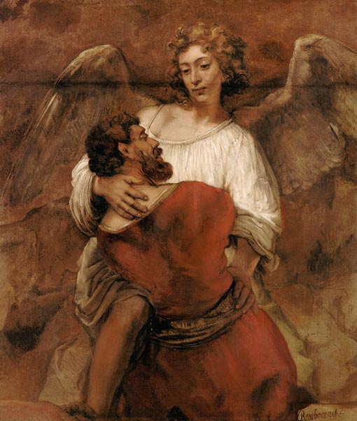 A luta de Jacó com o anjo – Rembrandt van Rijn Rembrandt van Rijn Master Apollon