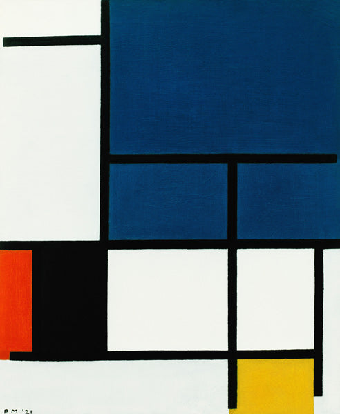 Composição com um grande espaço azul – Mondrian Piet Mondrian Master Apollon